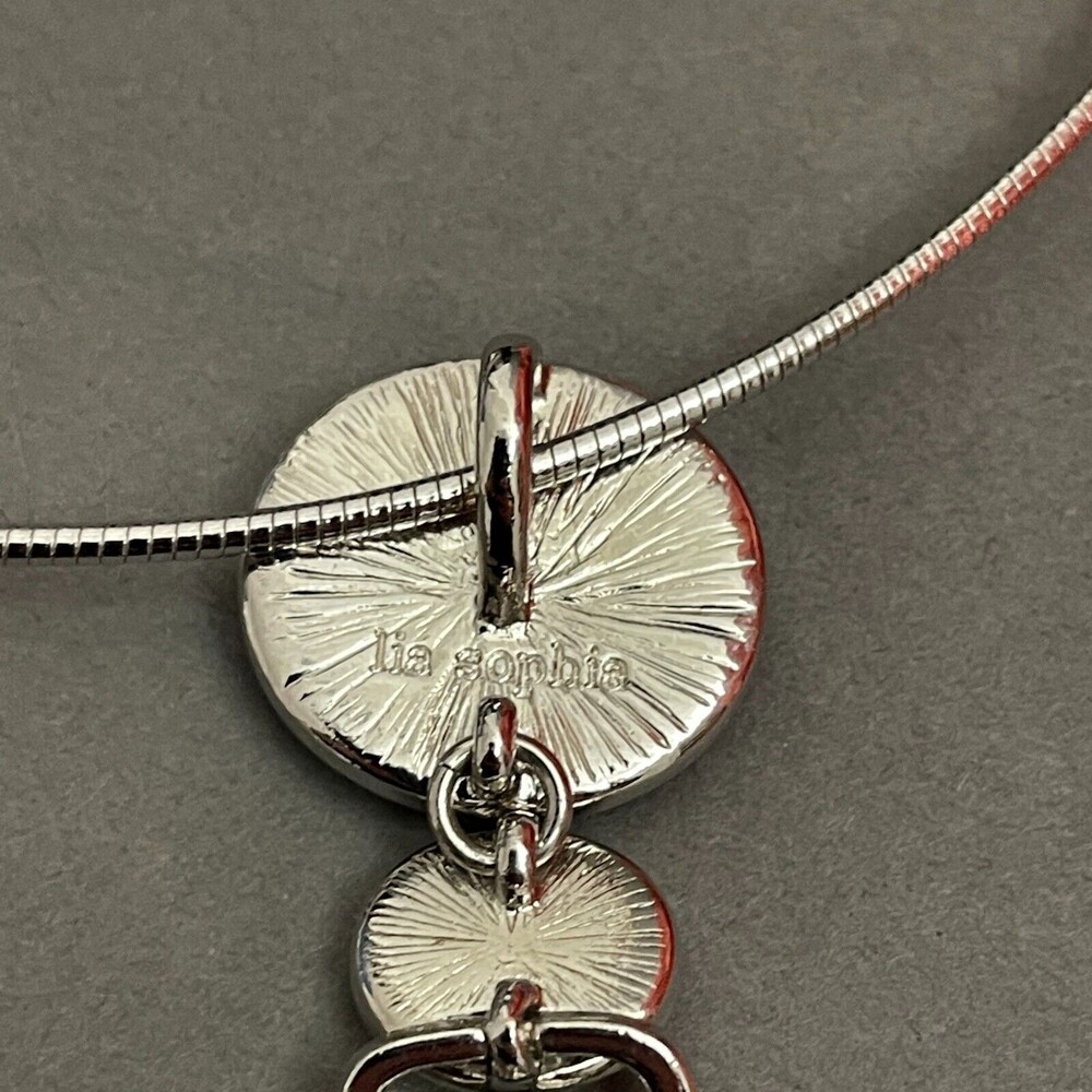 Lia‎ Sofia Silver-tone Women's Fashion Necklace with Pendant NWOT - Picture 6 of 6